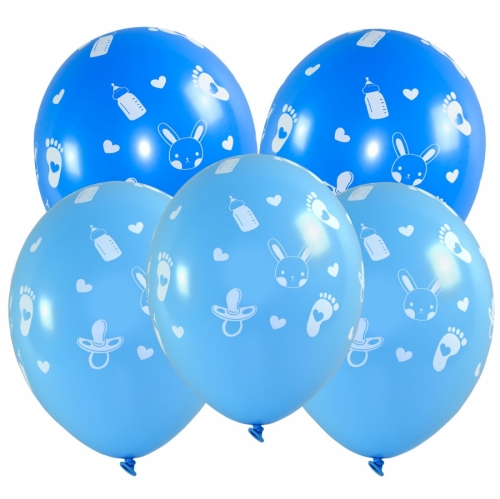 Baby Shower Balloons 5 pcs Blue